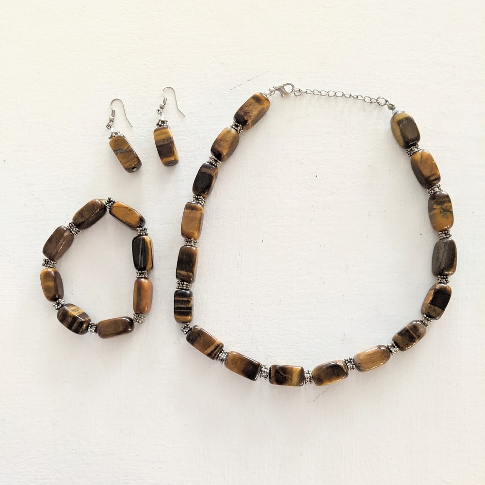 Genuine Tiger Eye Jewelry Set